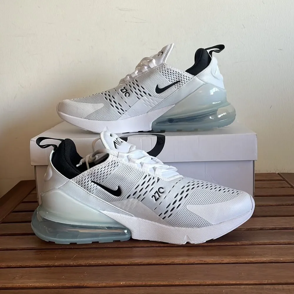 Nike Air Max 270 White/Black White Women Size 12(AH6789-100) - Picture 3 of 13